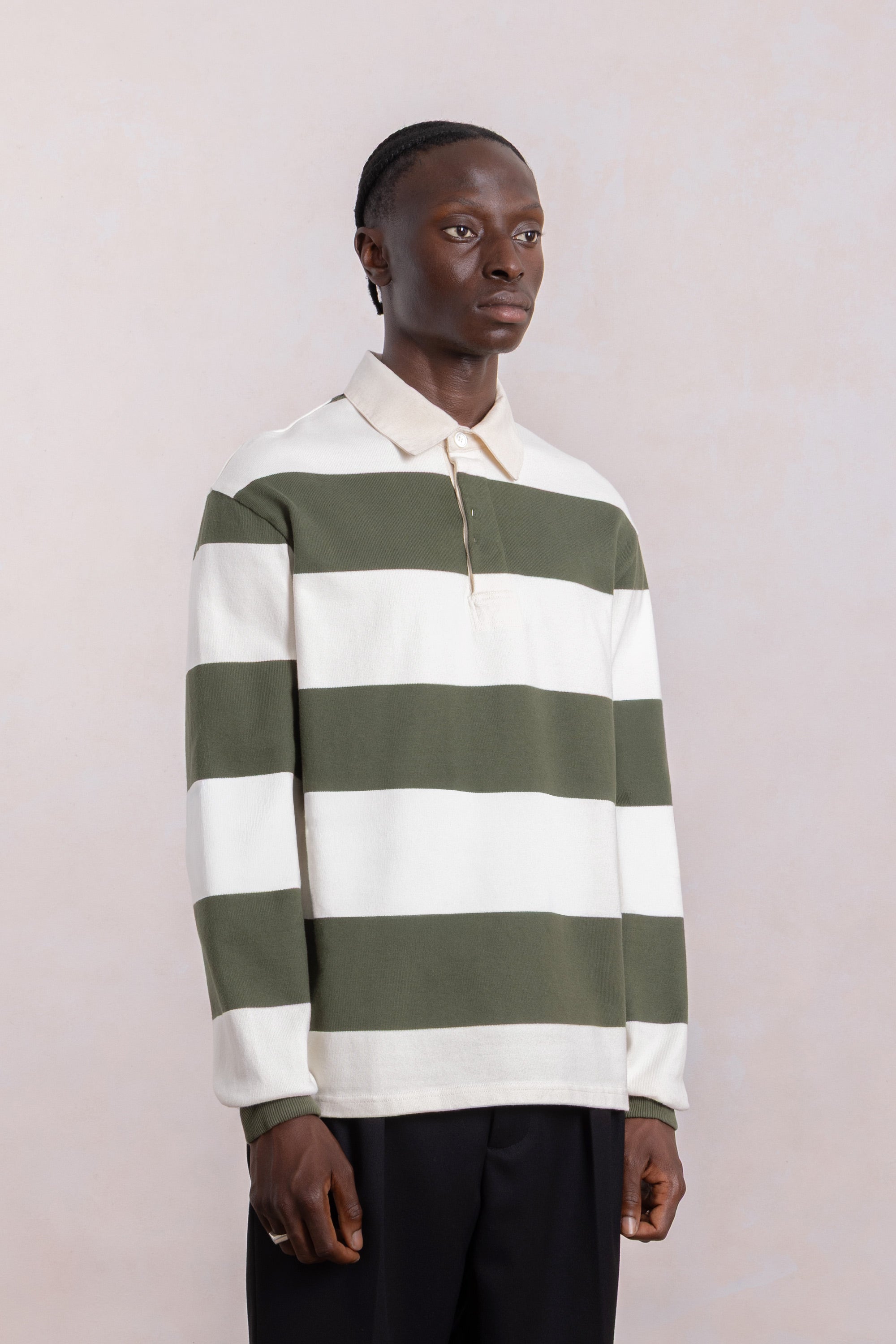 Another Rugby Polo Shirt – Green / Ecru