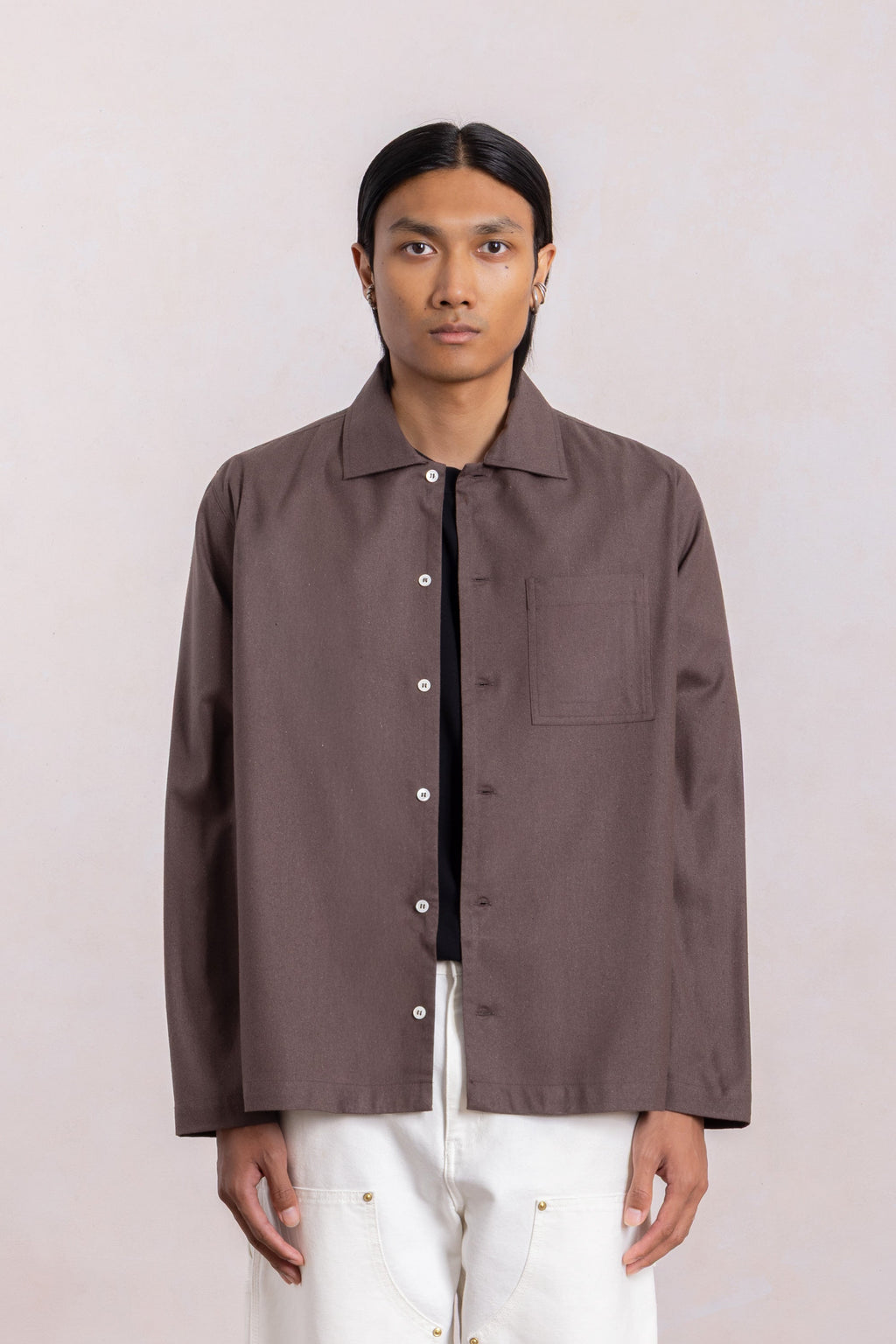Another Shirt Raw Silk - Brown