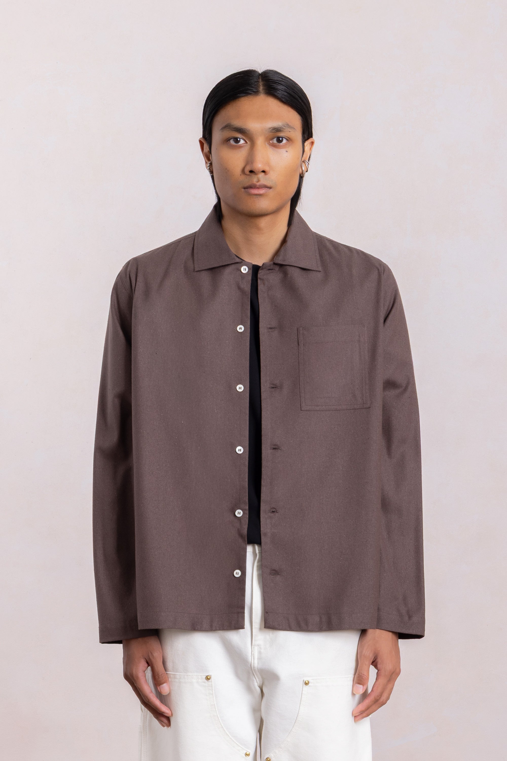 Another Shirt Raw Silk - Brown
