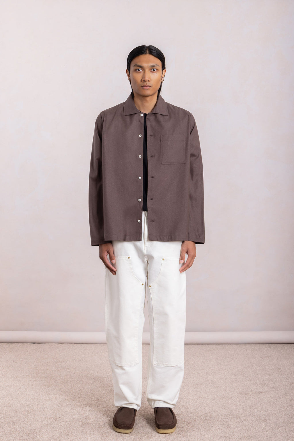 Another Shirt Raw Silk - Brown