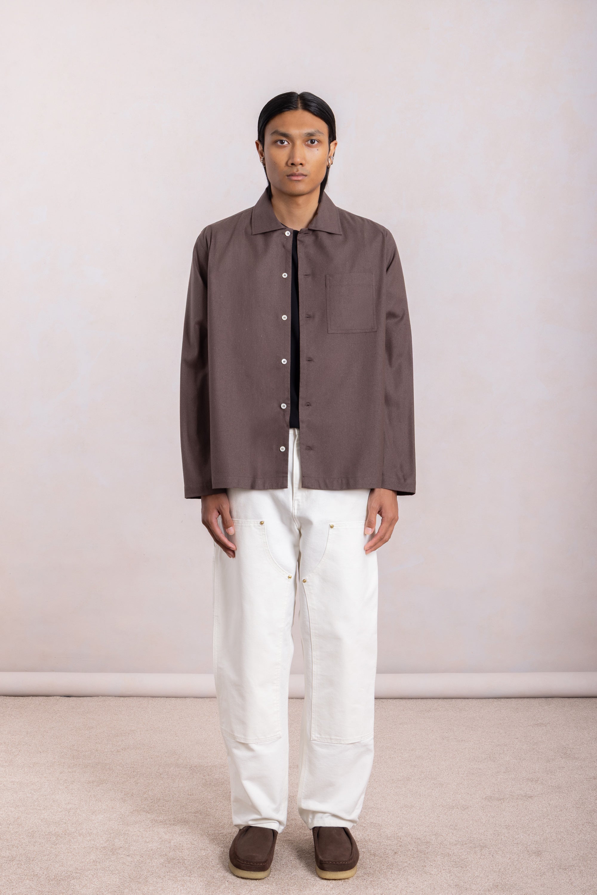 Another Shirt Raw Silk - Brown
