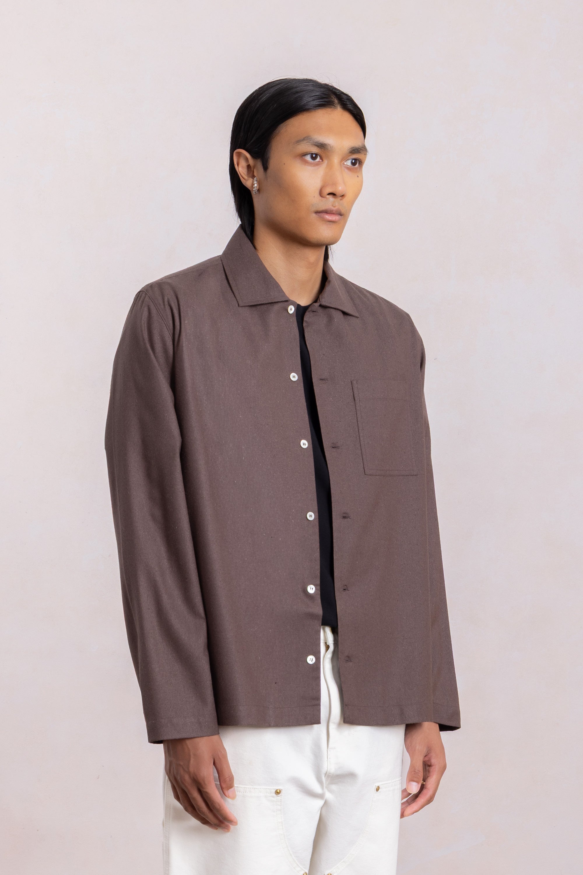 Another Shirt Raw Silk - Brown