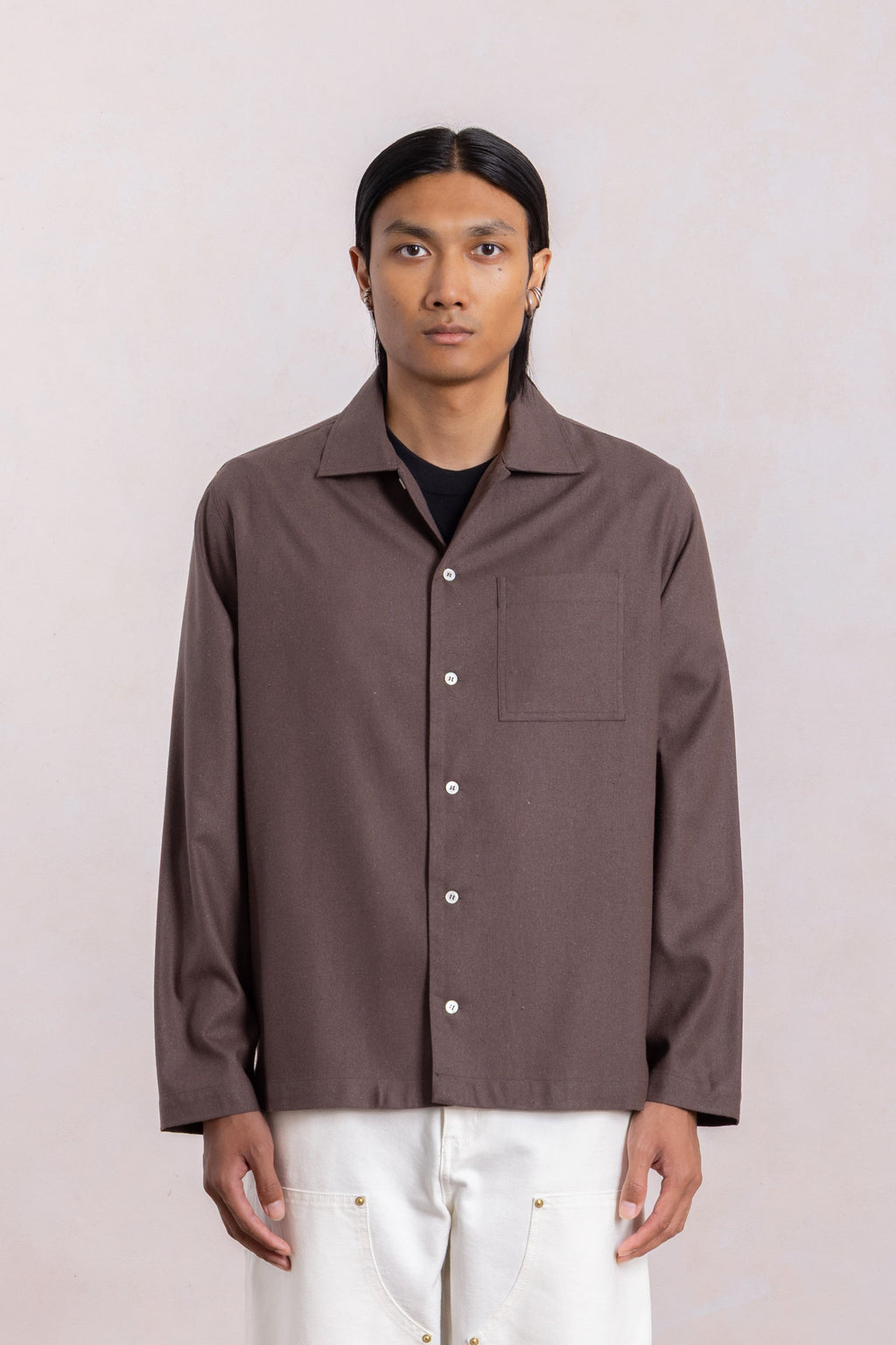 Another Shirt Raw Silk - Brown