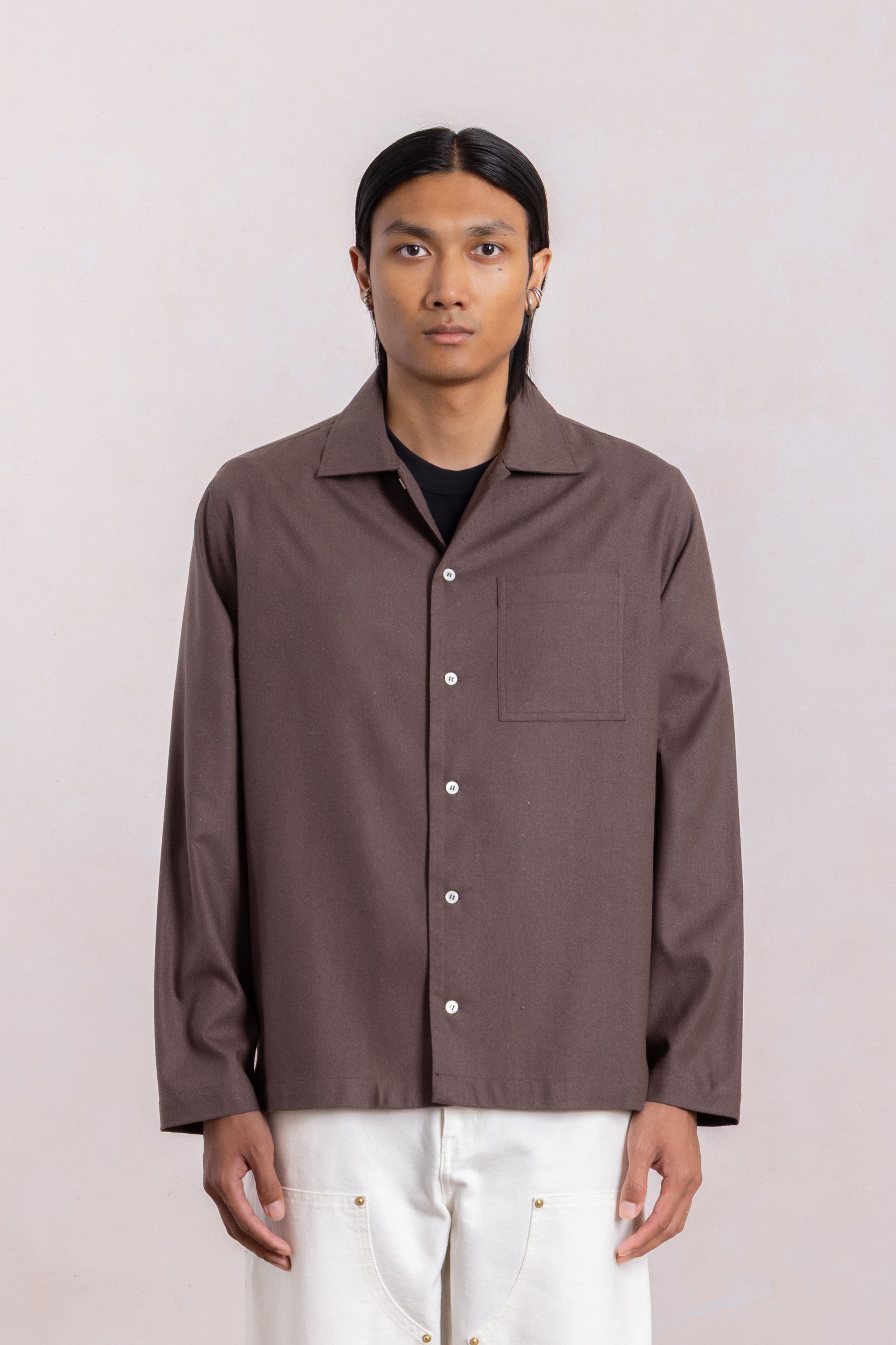 Another Shirt Raw Silk - Brown