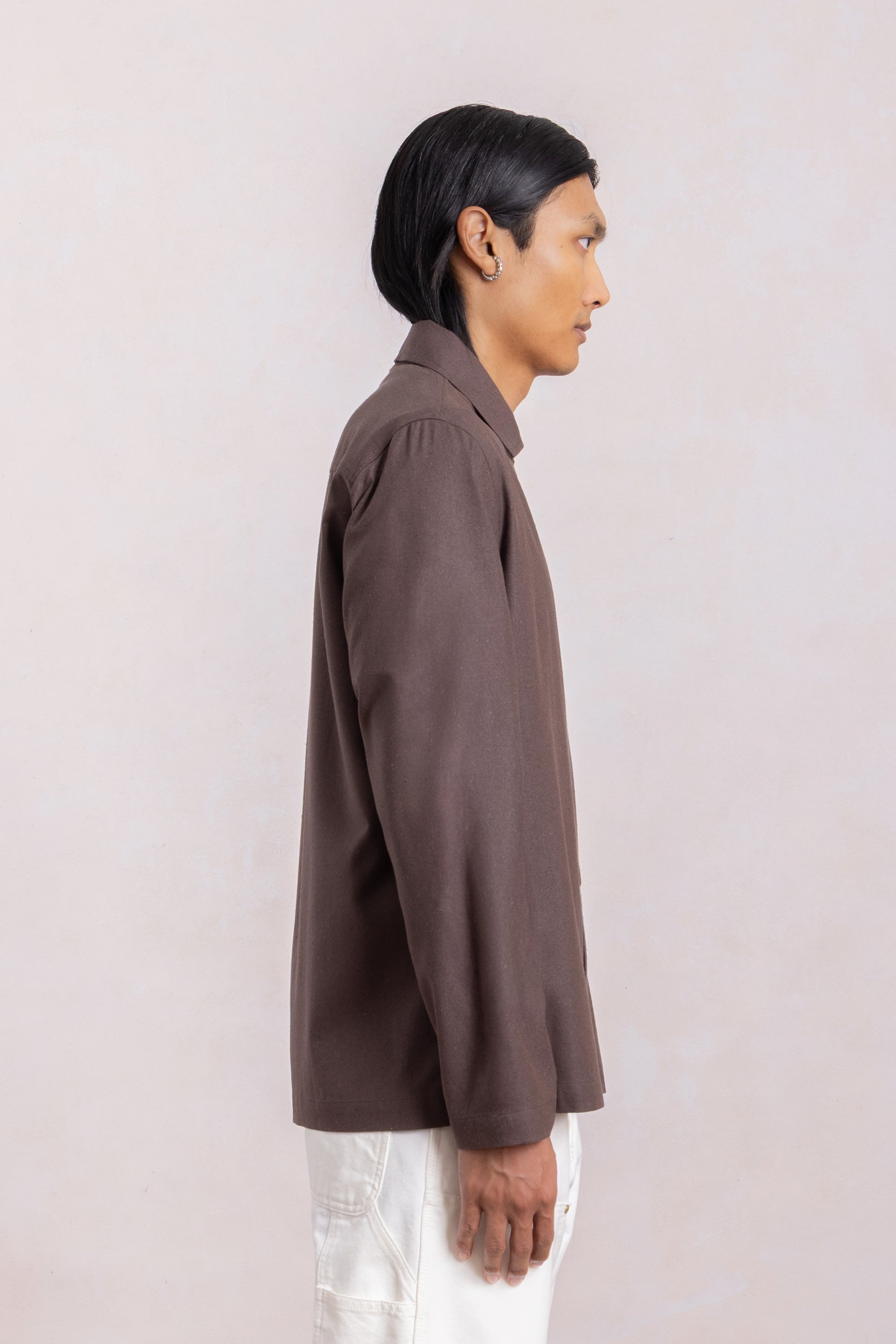 Another Shirt Raw Silk - Brown