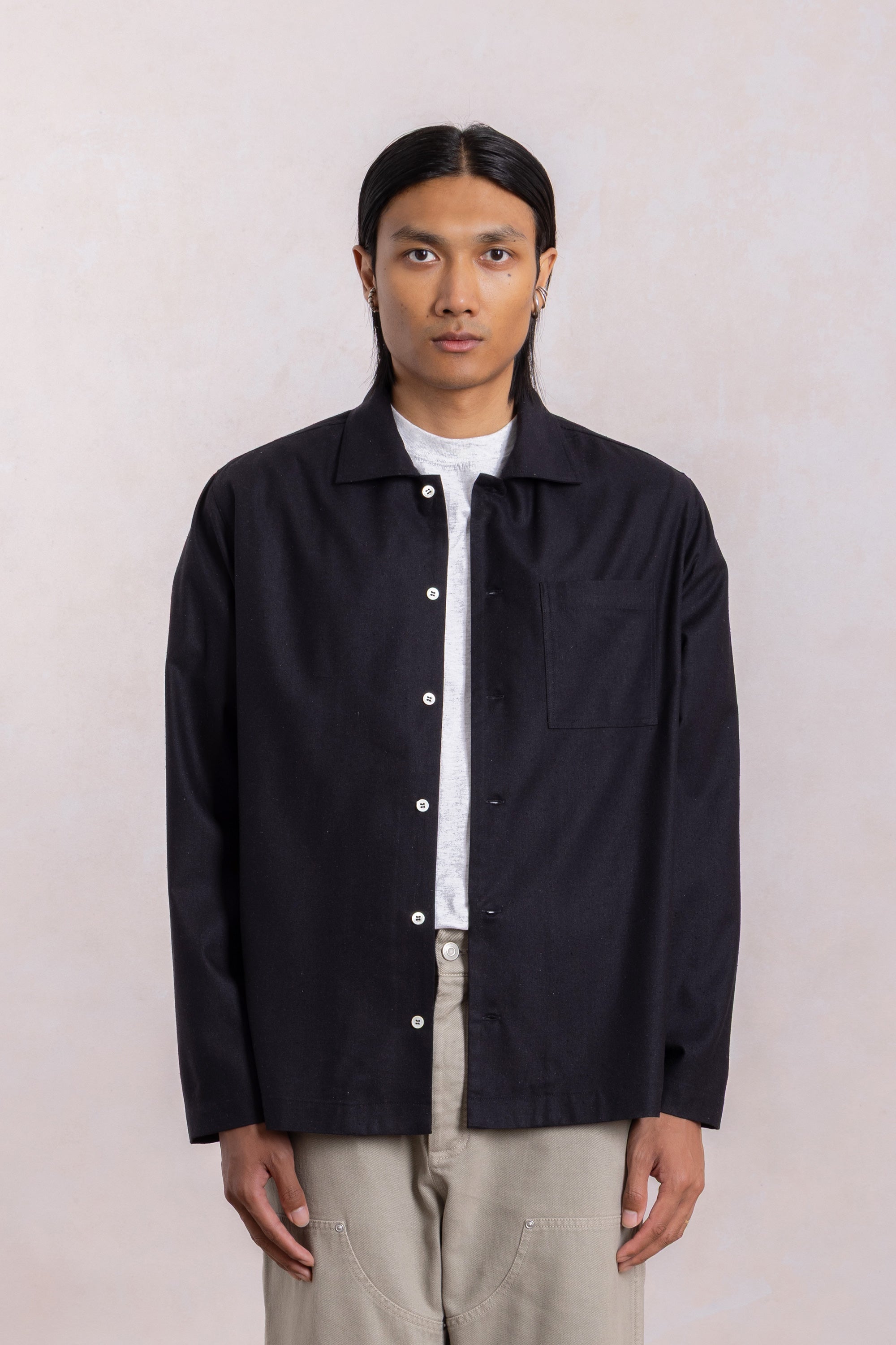 Another Shirt Raw Silk - Black