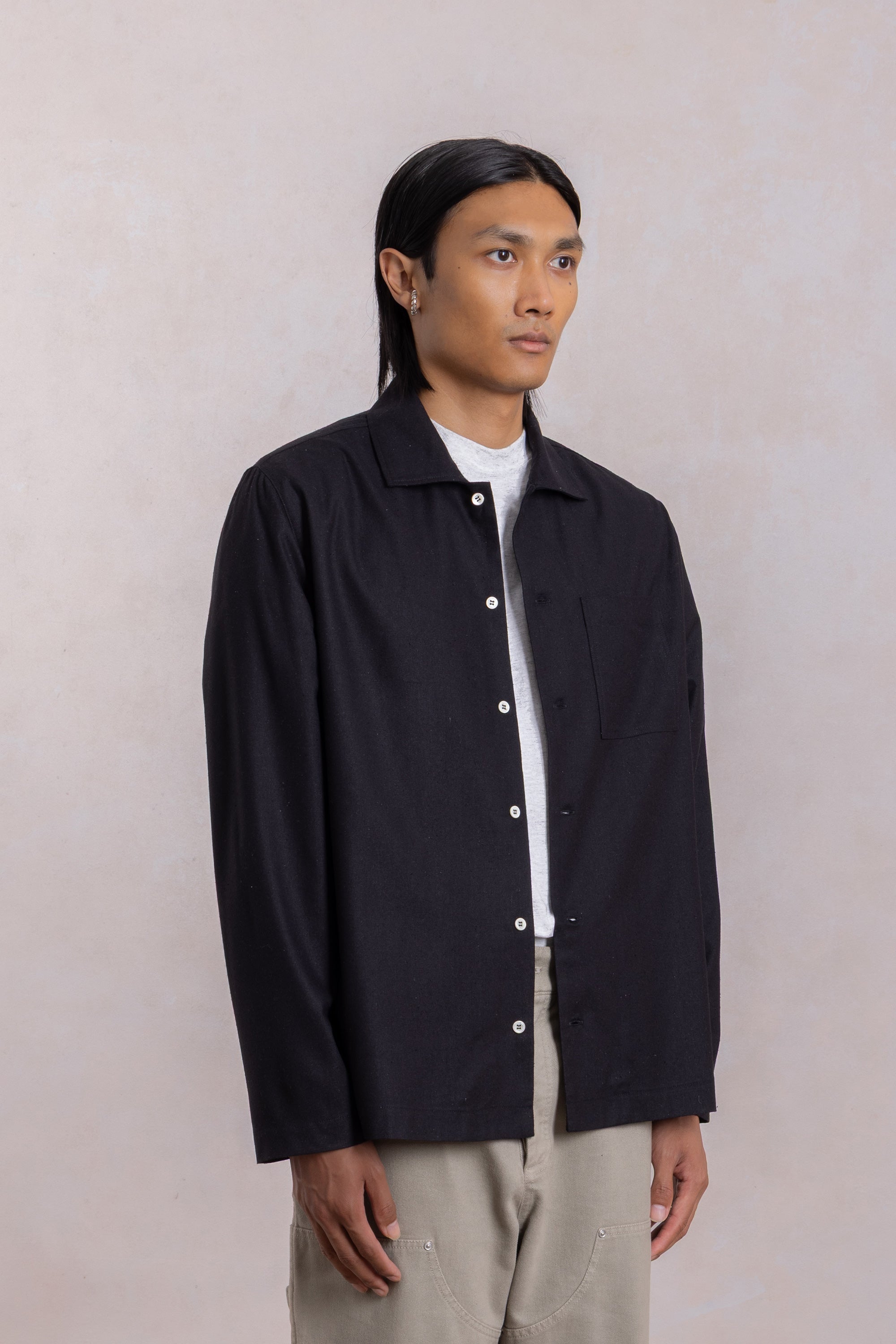 Another Shirt Raw Silk - Black